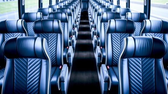 medford 55 passenger charter bus inside
